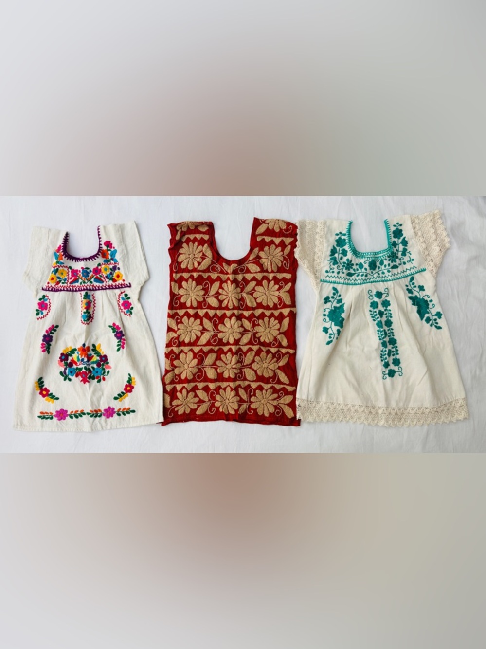 Hand Embroidered Oaxacan Mexican Baby Toddler Dress Bundle 1-3 years Girl